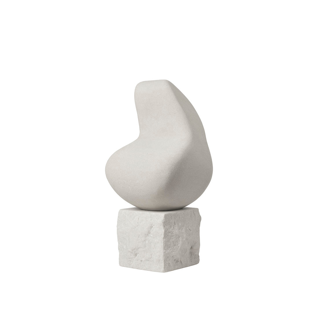 Momentum Sculpture in light grey sandstone by Kristina Dam Studio