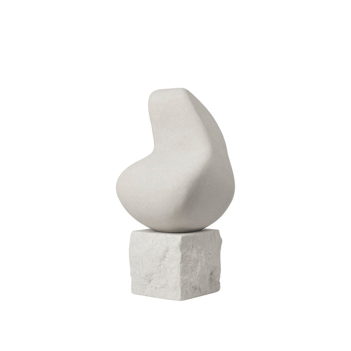 Momentum Sculpture in light grey sandstone by Kristina Dam Studio