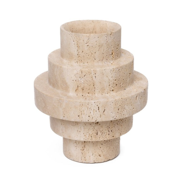 Agano Vase, Medium, in travertine