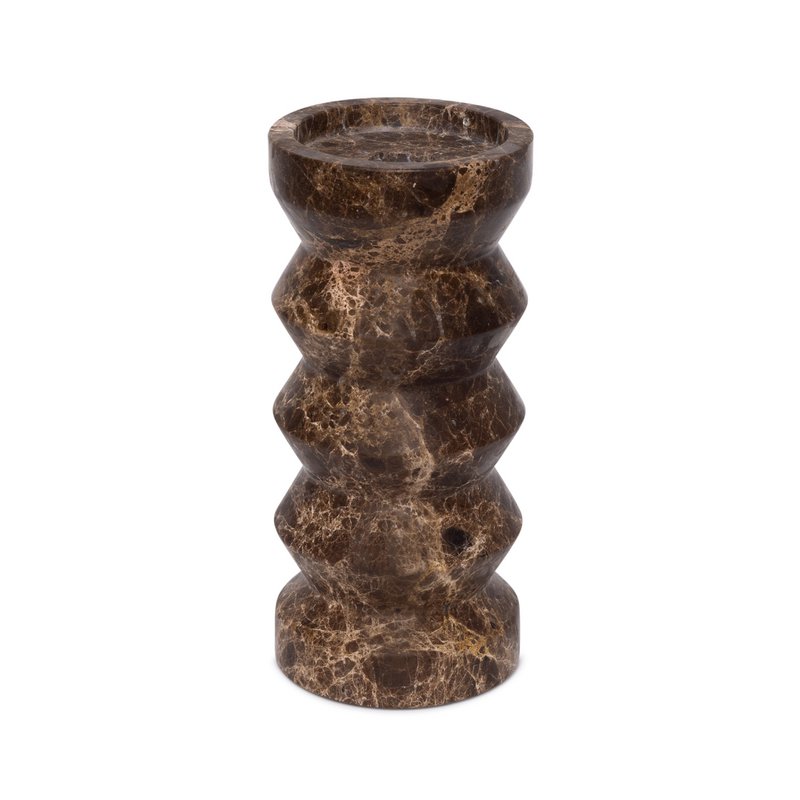 Rhombus Candle Holder in Dark Emperador marble