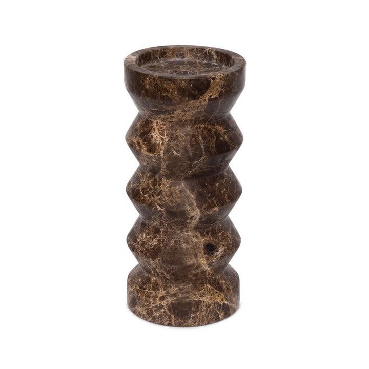 Rhombus Candle Holder in Dark Emperador marble