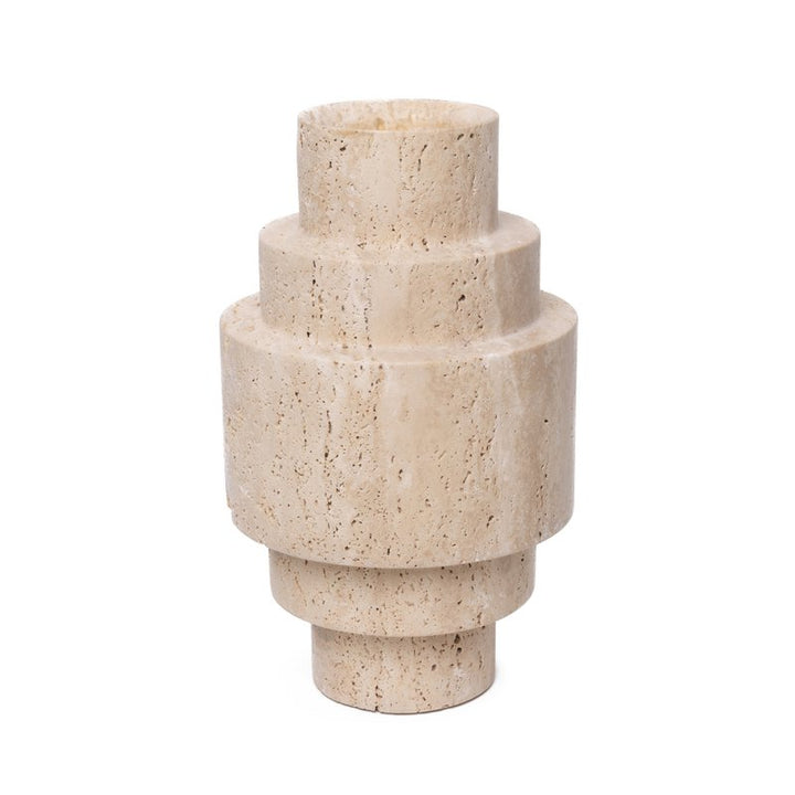 Agano Vase, Large, in travertine