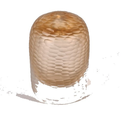 Ondine Vase in ambra Murano glass, battuto honeycomb cut